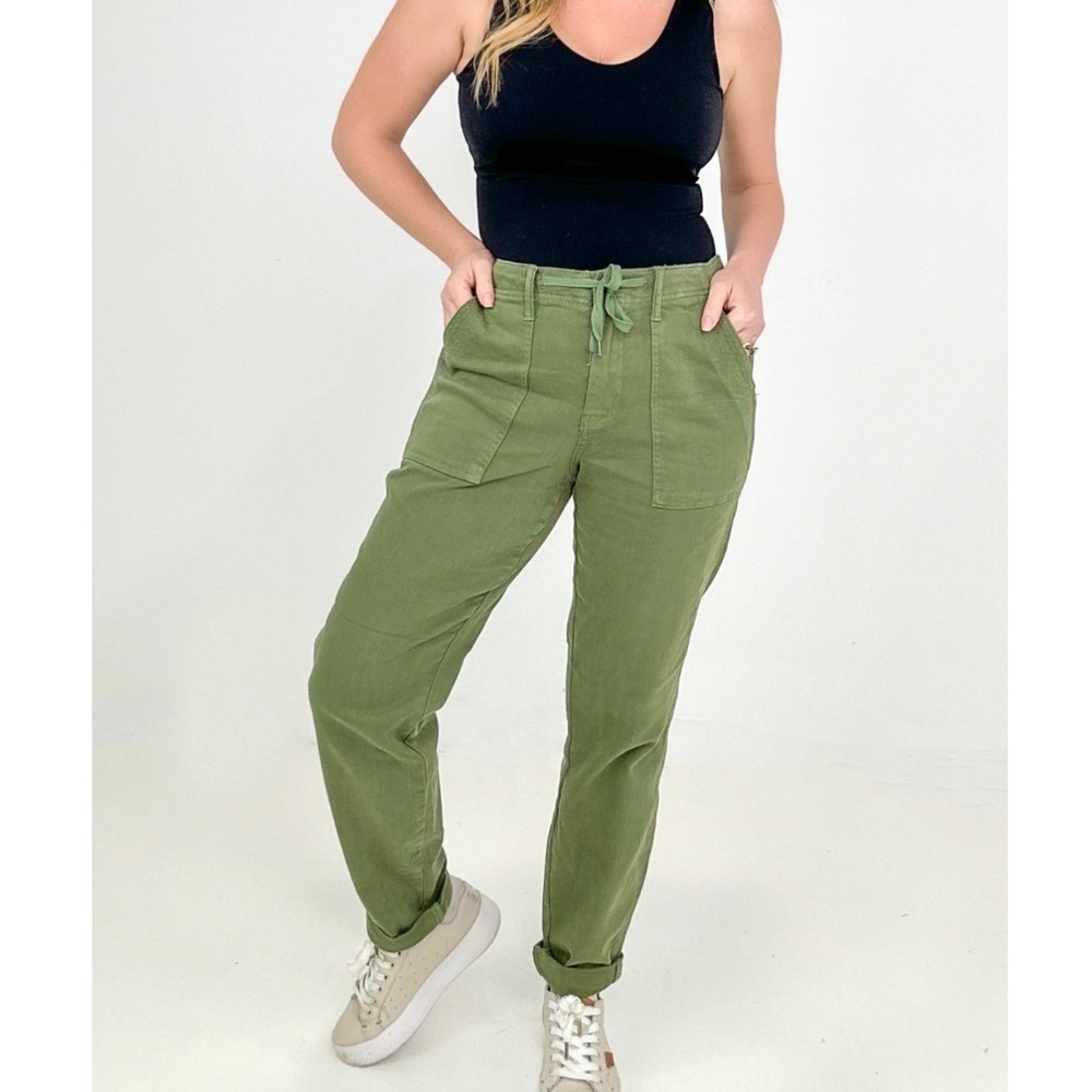 Judy Blue Women's Jessie Jogger High Waist Olive Green Denim Jogger Size 3/26